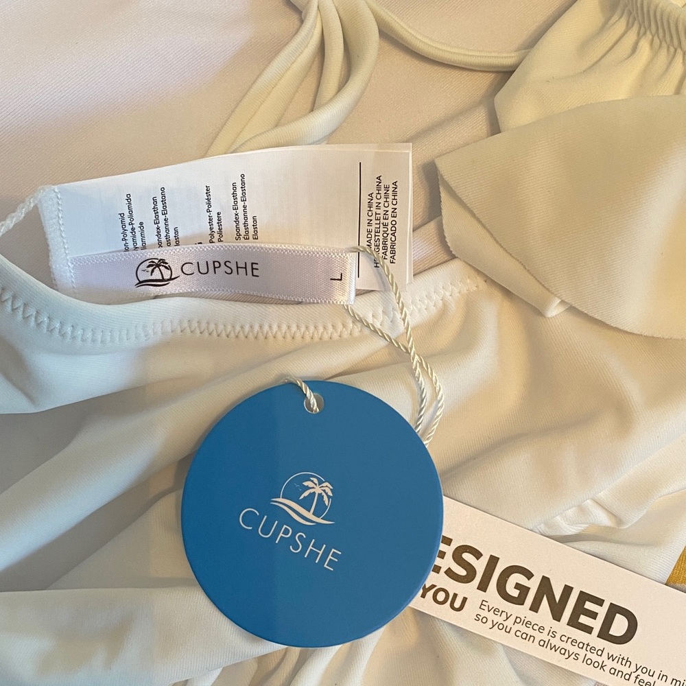 Cupshe Cream Ruffled Swimsuit - Picture 2 of 7